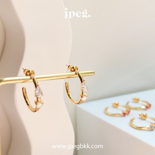 WHITE - charming earring (Brass+18K)