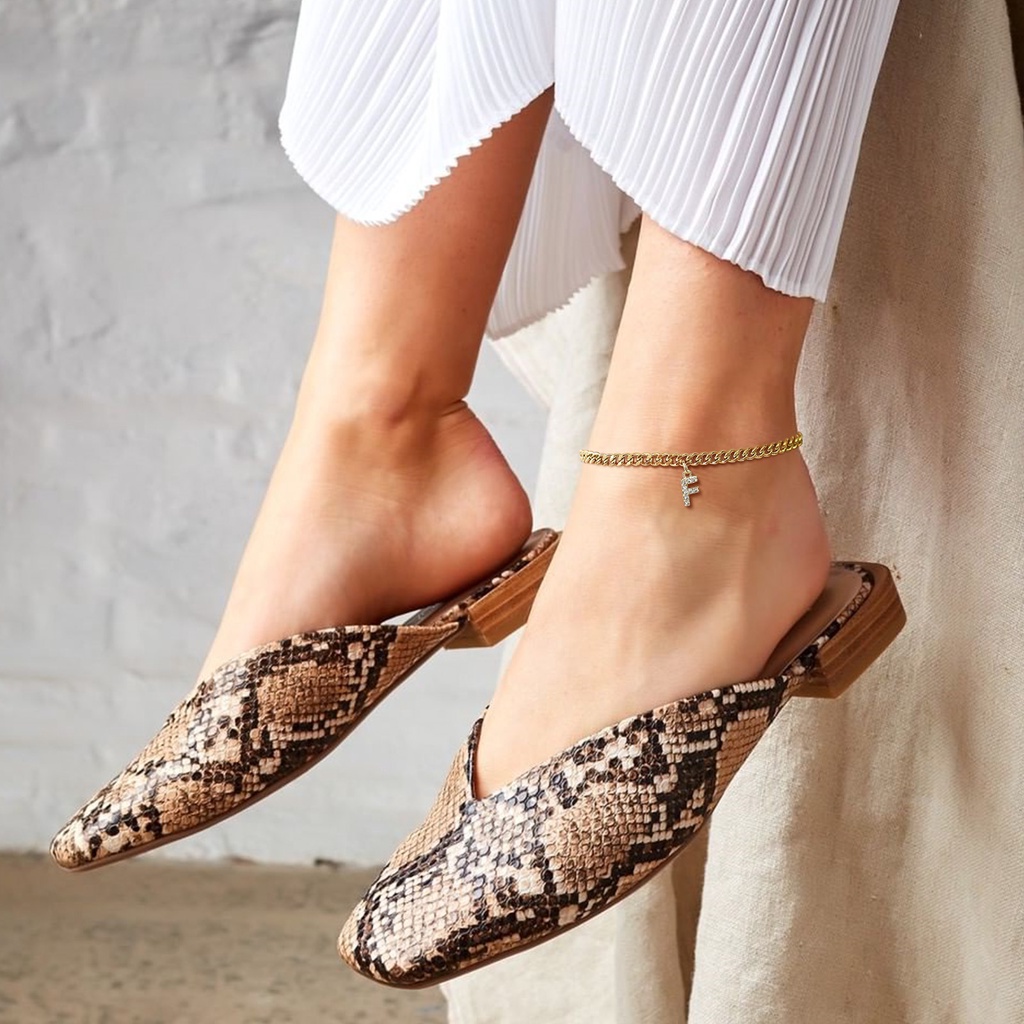 Vnox สร้อยข้อเท้า ชุบทอง ลายตัวอักษร A-Z ปรับได้ เครื่องประดับชายหาด ของขวัญ สําหรับผู้หญิง - รูปที่ 5