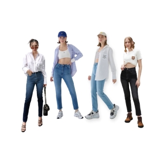 Merge Official - Comfy Jeans 03 4 Colors (พร้อมส่ง) กางเกงยีนส์ผ้ายืด เอวสูง ทรงสกินนี่ 4 สี