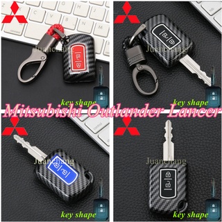 New Carbon ABS Fiber Pattern Car Key Cover Case for Mitsubishi ASX Outlander Xpander Triton Attrage Mirage Lancer Eclipse EX Galant Mirage Pajero 2016 2017 2 Buttons Car Styling