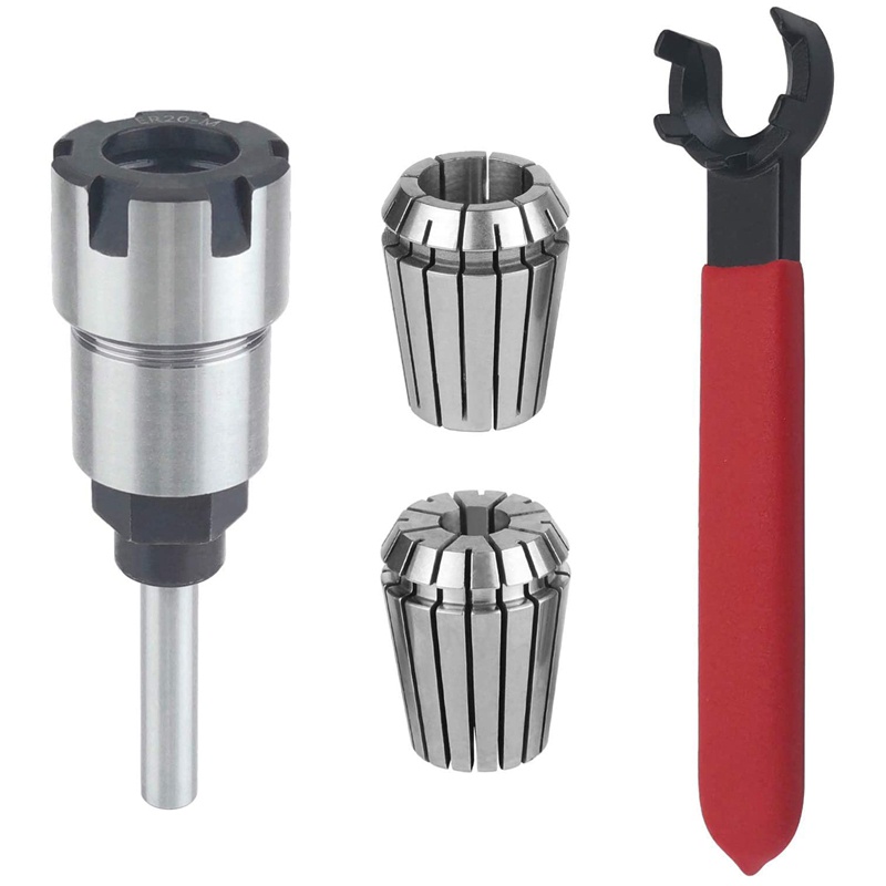 Shank Router Bit Collet Extension Chuck Converter Adapter,Convert 1/2,1/4 นิ้ว Shank Bit พร้อม ER20 