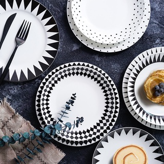 Tableware จาน จานชามเซรามิค จานเซรามิค  สไตล์นอร์ดิกยุโรป สินค้าขายแยกเป็นชิ้น 8นิ้ว