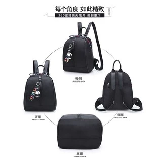 🔥 รุ่น26 (Black)ซื้อกระเป๋า แถมฟรี พวงกุญแจ 🔥กระเป๋าสะพายหลัง กระเป๋าแฟชั่น รุ่น26 (Black)
