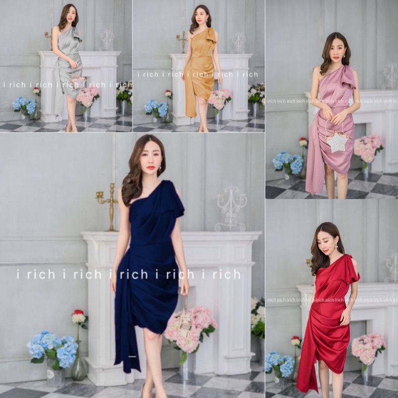 💕ShopBypuy💕ชุดราตรียาวออกงานเดรสยาวไหล่เบี่ยง💕