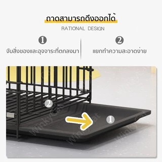 Winky Wink กรงแมว 2 ชั้น 😸 กรงแมวพับได้ กรงแมวสองชั้น กรงสัตว์เลี้ยง มีถาดรองฉี่ คอกแมว มีล้อ