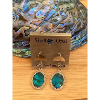 ต่างหู shell opal ทำจากเปลือกหอยเป๋าหื้อนิวซีแลนด์