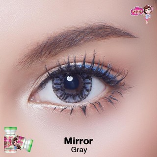 Mirror Gray (1)(2) Pretty Doll ฝาเขียว สีเทา เทา คอนแทคเลนส์ ตาโต Contact lens บิ๊กอาย ค่าสายตา สายตาสั้น แฟชั่น bigeyes