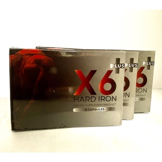 สุดคุ้มเซ็ต3 กล่อง X6 Plus Hard Iron เอ็กซ์ 6 พลัส ฮาร์ด ไอรอน ผลิตภัณฑ์ อาหารเสริมท่านชาย บรรจุ6แคปซูล/แผง(3กล่อง)