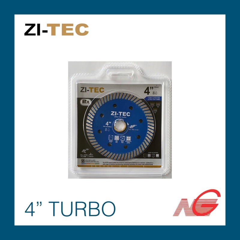 ใบตัดเพชร ZI-TEC 4" รุ่น TURBO