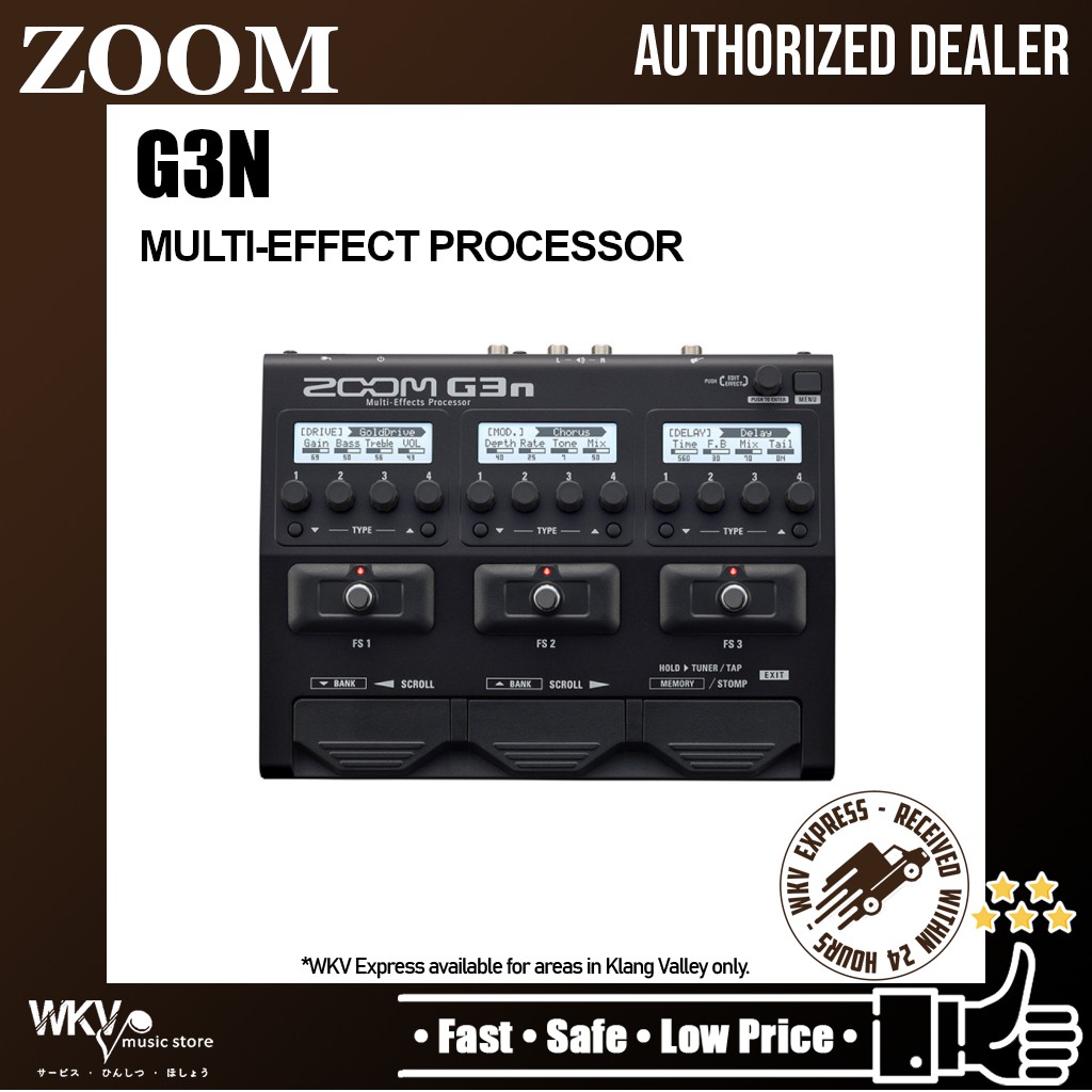 Zoom G3n Multi-Effects โปรเซสเซอร์ Pedalboard-style Guitar Multi Effects (G3-n)