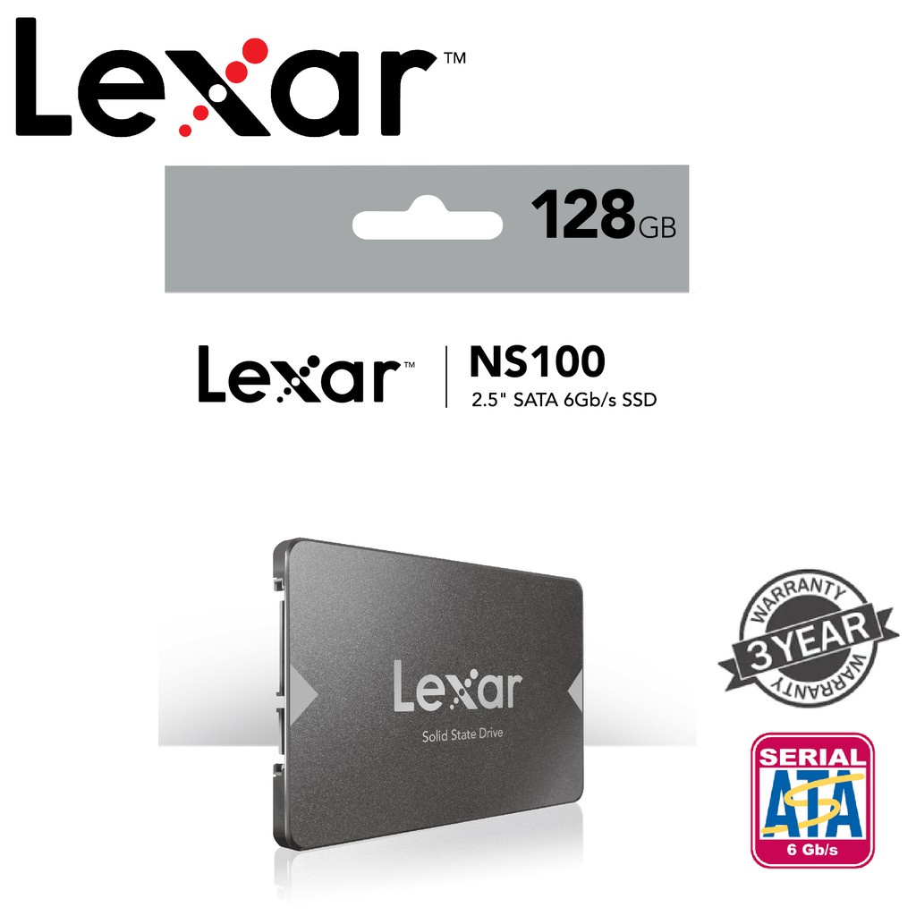 พร้อมส่ง！！ Lexar 128GB NS100 2.5" SATA3 SSD