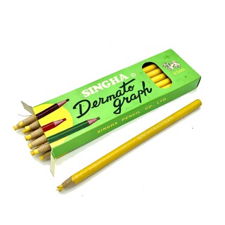 ดินสอเขียนกระจก สิงห์ 6300 สีเหลือง SINGHA dermato graph