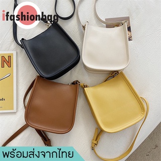 ifashionbag(IF1812) กระเป๋าหนังสะพายข้าง ทรงสี่เหลี่ยม มีซิป ขนาดเล็ก ใส่โทรศัพท์มือถือได้