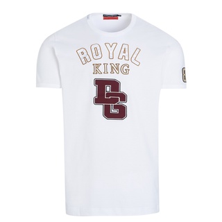 [S-5XL] เสื้อยืดแขนสั้น พิมพ์ลาย Dolce &amp; Gabbana ROYAL สีขาว สําหรับผู้ชาย