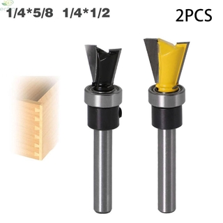 เครื่องมืองานไม้ Router Bit สีเหลือง - 1 / 4 นิ้ว X 5 / 8 นิ้ว 1 / 4 นิ้ว 2 ชิ้น