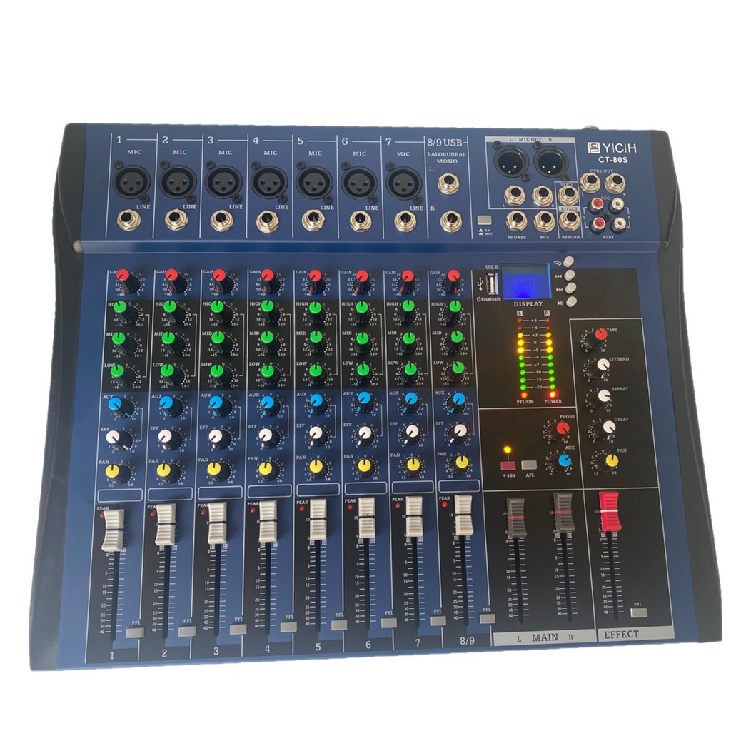 สเตอริโอ มิกเซอร์ 8 ช่อง MonoBLUETOOTH USB MP3 เอ็ฟเฟ็คแท้ (YCH CT-80S)