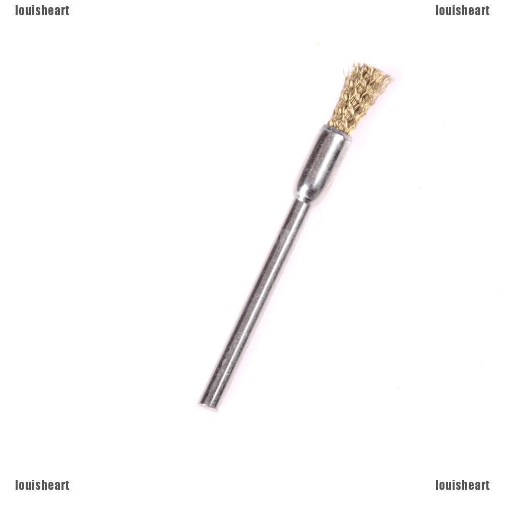 5X/set 3mm*5mm Shank Polishing Brass Wire Wheel Brushes Rotary Cleaning
