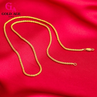 Ga Jewellery สายโซ่สเตนเลส 24k สีทอง เรียบง่าย สไตล์เกาหลี สําหรับผู้หญิง