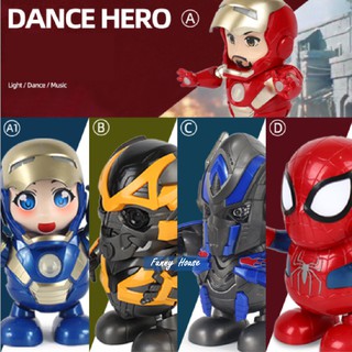 ราคาตุ๊กตาหุ่นยนต์เต้นได้ใส่ถ่านหุ่นฮีโร่เต้น Dance hero มีเสียงมีไฟ