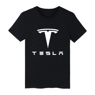 คอตต้อนคอกลมเสื้อยืดแฟชั่น○YchenYSS s Shop tesla motors ผ้าฝ้ายแขนสั้นเสื้อยืดผู้ชายสไตล์เดียวกันคู่พ่อแม่และลูกเสื้อผ้า