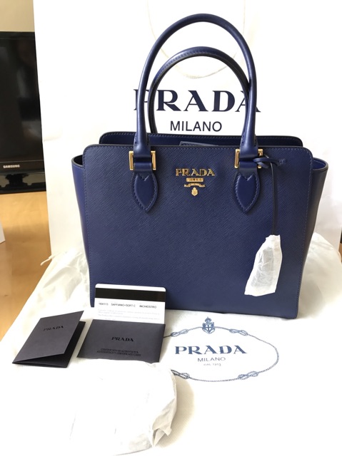 New Prada tote bag Saffiano+ Soft Calf รุ่น 1BA113 | Shopee Thailand