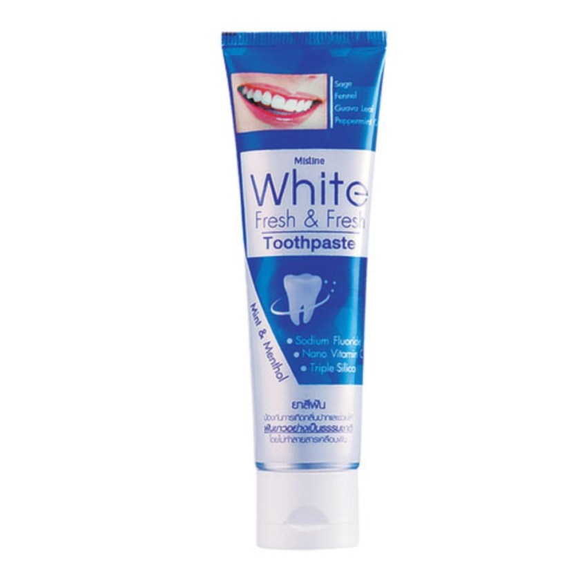 มิสทิน ยาสีฟัน มิสทิน ไวท์ เฟรช แอนด์ เฟรช 100กรัม MISTINE-WHITE FRESH FRESH TOOTHPASTE-100 G.