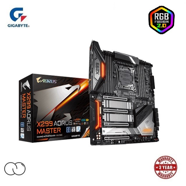 GIGABYTE X299 AORUS MASTER RGB FUSION 2.0 WIFI MOTHERBOARD / INTEL LGA 2066