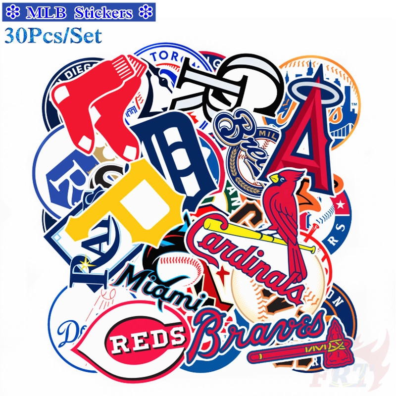 MLB Major League Baseball Team Logo Series 01 สติ๊กเกอร์ 30Pcs/Set DIY Fashion Waterproof Mixed Decals Doodle สติ๊กเกอร์
