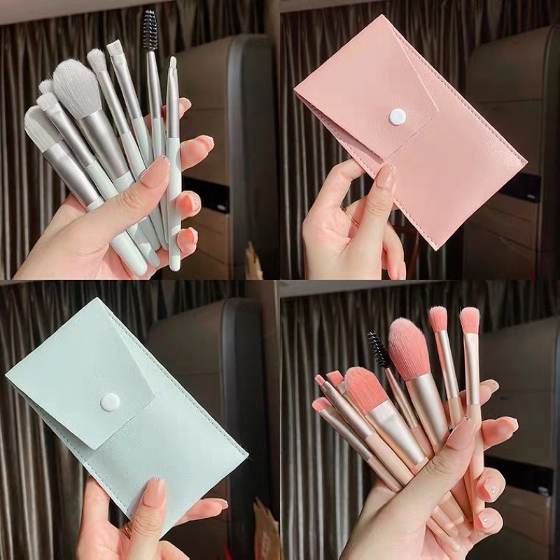 พร้อมส่งใน เซ็ทแปรงแต่งหน้า 8 ชิ้น แถม กระเป๋าหนังPU