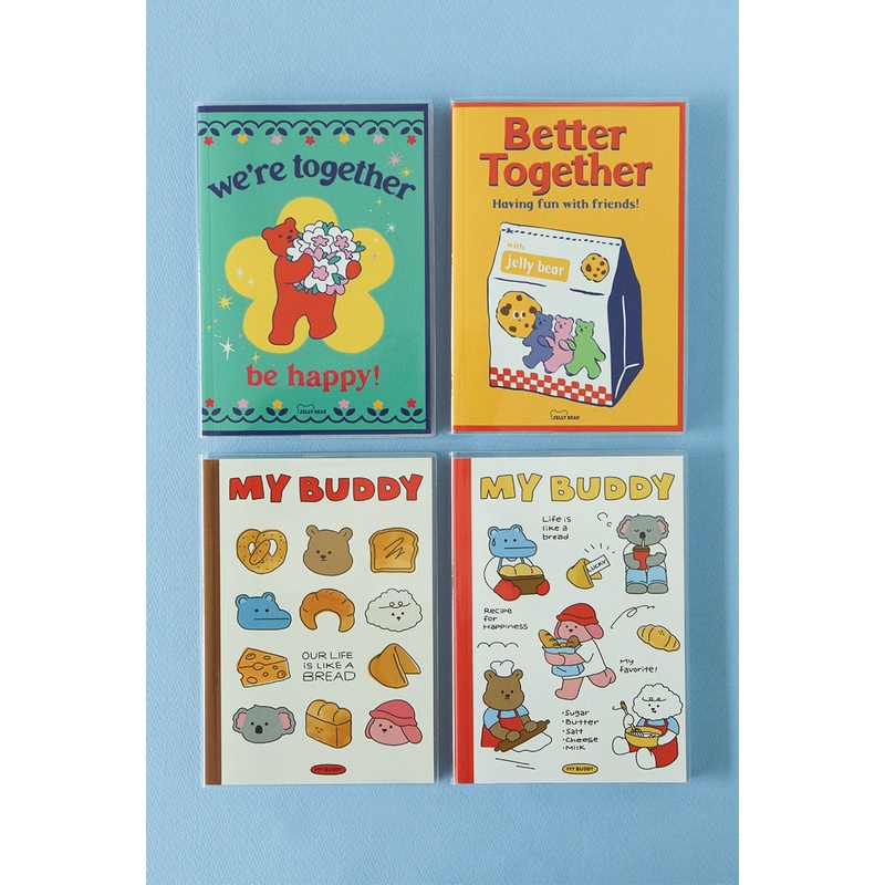 B6 Cover Note (My Buddy & Jelly Bear) สมุดโน้ตมีเส้นและไม่มีเส้น จาก Dailylike ลิขสิทธิ์แท้