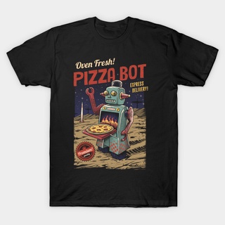 PIZZA BOT Printed t shirt unisex 100% cotton