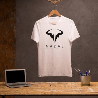 T-Shirt LOGO NADAL/ROGER/NOVAK สีขาว เนื้อผ้า Cotton 100% เกรดพรีเมี่ยม