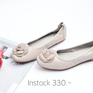 size 36-42 | Flat flower รองเท้าคัทชู ผู้หญิง ส้นแบน ทรงบัลเลต์ คุณภาพดี ด้านหน้าประดับดอกไม้