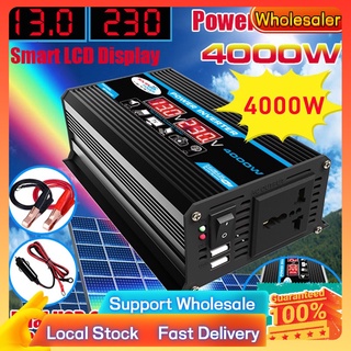4000W Mobil Inverter 12V DC Ke 220V AC Power Converter LED Display Dual USB Pure Sine Wave Baru Mobil Inverter