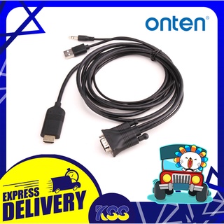 อุปกรณ์แปลงสัญญาณภาพ Onten OTN-5152 สาย VGA to HDMI Adapter with Audio 1.8เมตร รับประกัน 6 เดือน