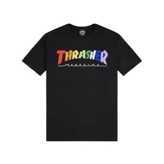 เสื้อยืดผ้าฝ้ายพิมพ์ลายแฟชั่น THRASHER - RAINBOW MAG TEE