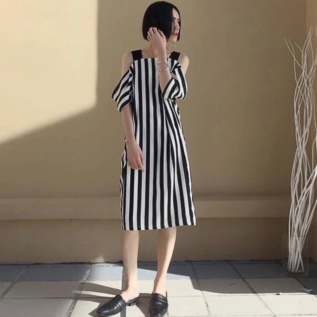 Closetbybelle Korea Stripe Dress