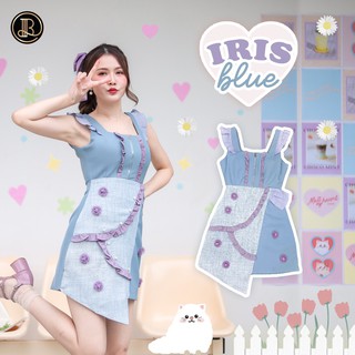 BLT BRAND การันตีเสื้อผ้าแบรนด์แท้ มินิเดรสสายเดี่ยวสีฟ้า IRIS BLUE