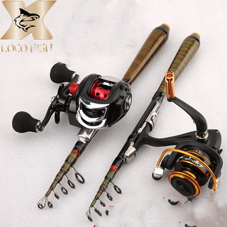 LOCO FISH hunter ฉลามบินคาร์บอน ultra-short sea rod telescopic road rod telescopic fishing rod