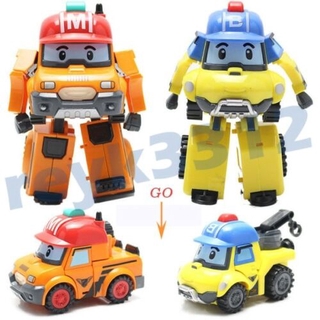 (พร้อมส่ง) ชุดหุ่นยนต์แปลงร่าง Robocar Poli สําหรับรถยนต์ 2 ชิ้น