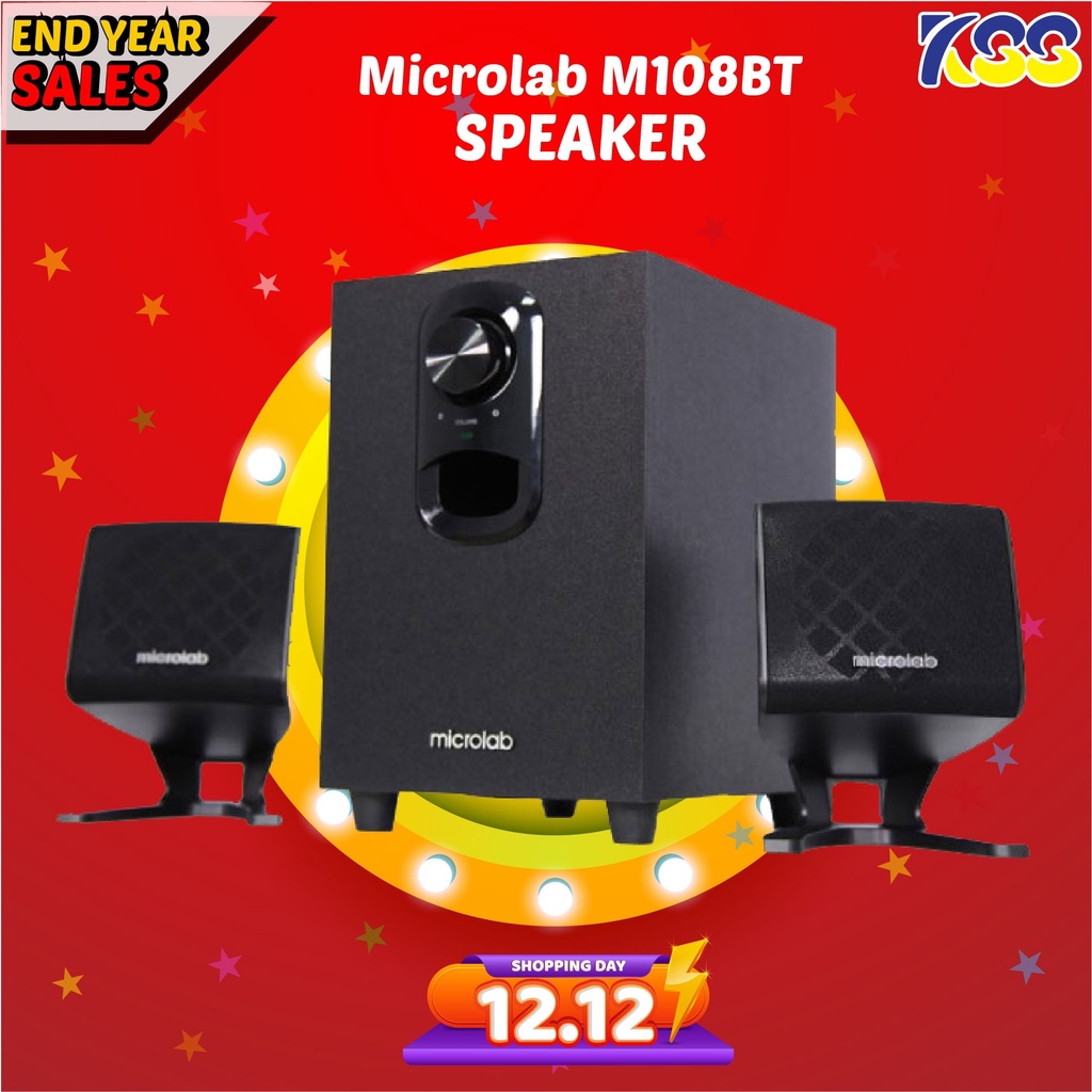 SPEAKER (ลำโพง) MICROLAB M-108BT / 2.1 (BLACK)