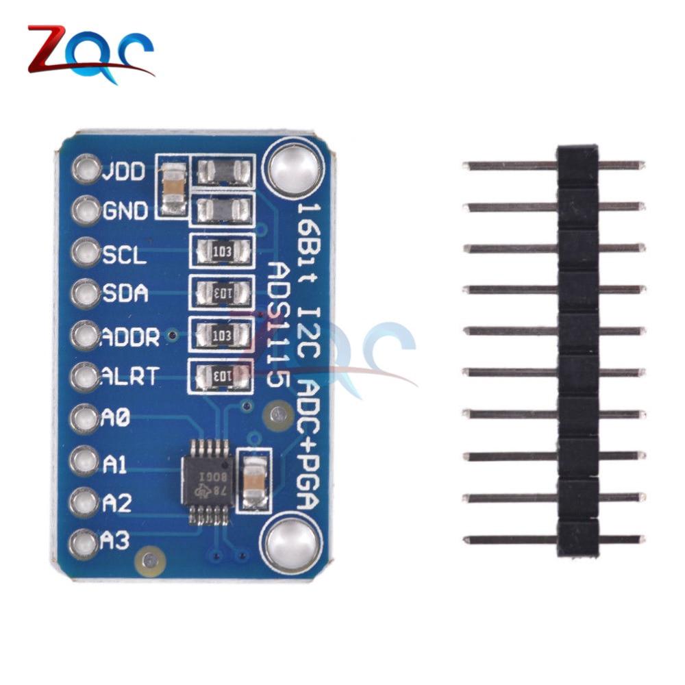 โมดูล 16 bit i 2 c ads 1115 adc 4 channel พร้อมบอร์ดขยายเสียง