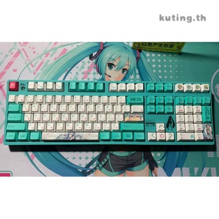 Hatsune Miku PBT Dye Sublimation Keycaps Animation Cherry Original Height 104/108/87 Key Customization Diy For Mechanical Keyboard GK61 GH64