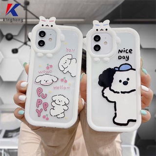 เคสโทรศัพท์มือถือ TPU นิ่ม แต่งโบว์มอนสเตอร์ สุนัขน่ารัก แวววาว สําหรับ For IPhone Case 11 12 13 14 PRO MAX 6 7 6S 8 Plus X XR XS MAX 11 12 13 mini Se 2020 6SPlus 7Plus 6Plus 8Plus XSMAX