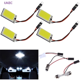 Ukec ใหม่ หลอดไฟ COB LED 18 ดวง BA9S T10 12V สีขาว สําหรับติดตกแต่งภายในรถยนต์ 1 ชิ้น