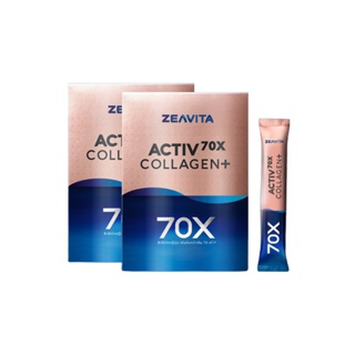 ZEAVITA คอลลาเจน พลัส ไดเปปไทด์ 100% ดูแลชั้นผิวและข้อเข่า ซีวิต้า Collagen+ Dipeptide Activ 70x* (30ซองx2กล่อง)