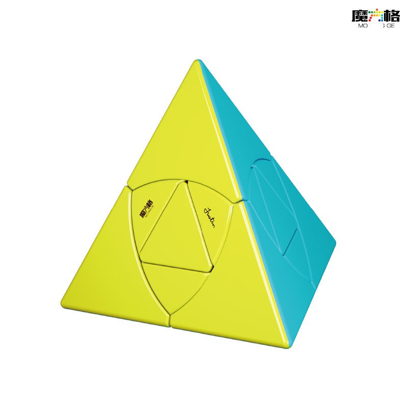 ก้อนปริศนาRubik s CubeQingyi Pyramid Cube Triangle Volcano Golden Brown ...