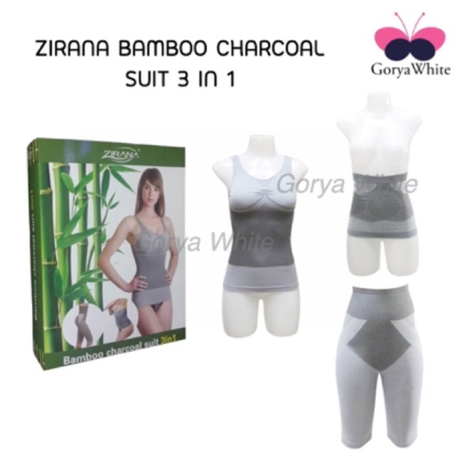 ZIRANA BAMBOO CHARCOAL SUIT  3IN1 ชุดบอดี้สูทรุ่นไม้ไผ่ 3 in 1 มี 1.เสื้อ 2.ปลอกเอว 3.กางเกง
