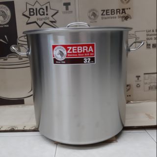 Zebra หม้อสตูว์ Cheffy 32×32 ตราหัวม้าลายทรงสูง หนา 0.8มม.