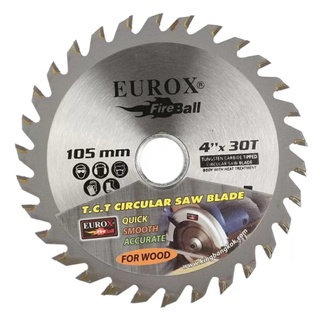 ใบเลื่อยวงเดือนตัดไม้ EUROX 4" X 30T